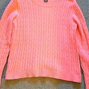 Womens cable knit long sleeve sweater